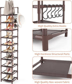 LANTEFUL Tall Shoe Rack 10-Tier Narrow Shoe Shelf Storage - Image 4