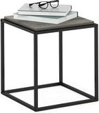 Furinno Moretti Cube Modern Stackable End Table Shelf, French Oak Grey by Furinno-FitsYourSpaceFitsYourBudget