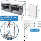 Folding Camping Table with Storage Aluminum Lightweight Camp Table Height - Image 3