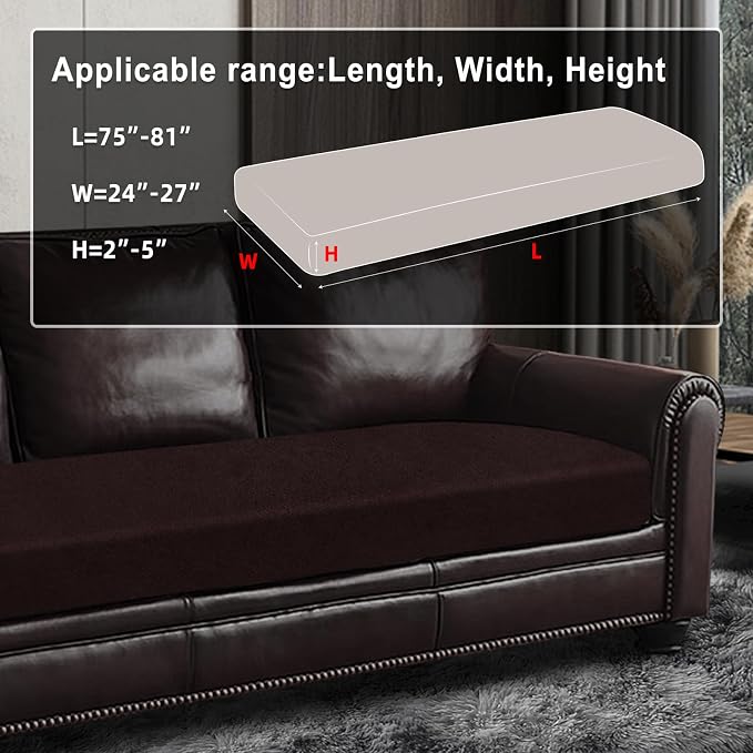 ANARACHON Leather Look Couch Cushion Covers Sofa Seat Slipcovers Sets Couches - Image 3