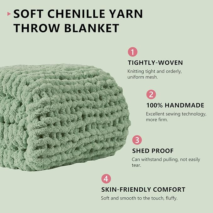 L'AGRATY Chunky Knit Throw Blanket - Image 2