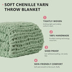 L'AGRATY Chunky Knit Throw Blanket - Image 2