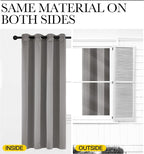 NICETOWN Chrome Gray Bedroom Curtains 63 inch Length 2 Panels, Grommet Window - Image 6