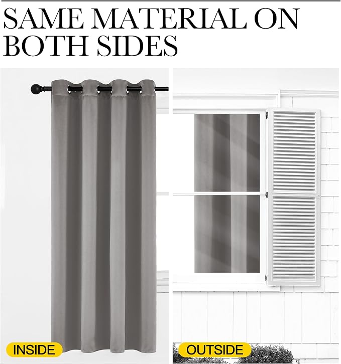 NICETOWN Chrome Gray Blackout Curtains 84 inches Long - Image 6