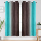 Brown and Teal Ombre Blackout Curtains - Image 2