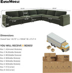 EASE MOOSE Oversized Sectional Modular Sofa, Large L Shape Sectional Couch Wide - Image 2
