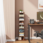 TUTOTAK Narrow Bookshelf, 8-Tier Bookcase, Spine Book Shelf - Image 7
