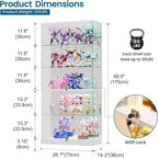 HNEBC 5 Tier Glass Display Cabinet, 66.9" Curio Cabinet - Image 2