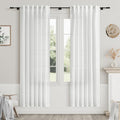 White Semi Sheer Linen Curtains 72 Inch Length by Nanspring