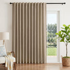 INOVADAY Extra Wide 100% Blackout Linen Curtains 102x96 Burlywood Birch | Linen by INOVADAY