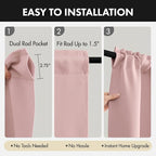 MIULEE 4-Panel 36 Inch Blackout Kitchen Tier Curtains Over Sink Light Pink | - Image 5