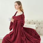 BEDELITE Fleece Blanket Soft Plush Twin Size Blanket Burgundy 60"x80" | Ultra - Image 5
