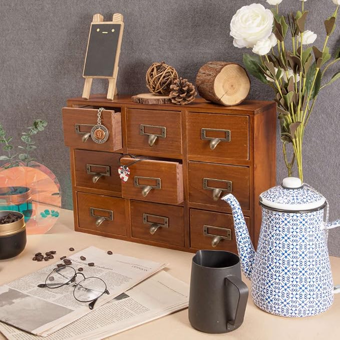 9 Drawers Library Card Catalog Cabinet - Image 2