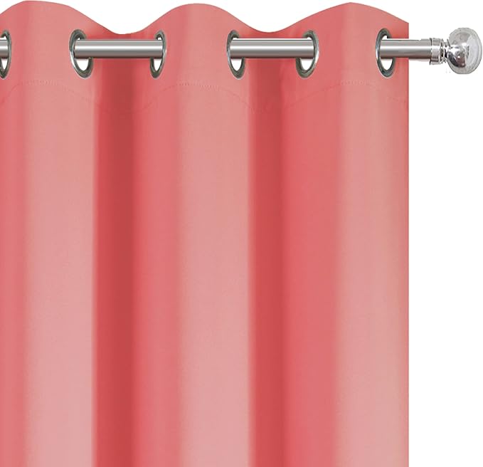 Coral Blackout Curtains 42 x 63 Inch Length/Set of 2 Curtain Panels/Thermal - Image 6