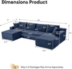 125 Inch Modular Sectional Sofa, Cloud Couch Oversized U Shaped Corduroy Sofa - Image 2