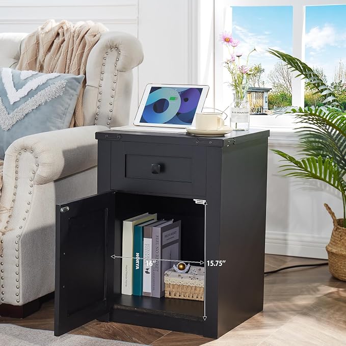 SOOWERY Nightstands Set of 2, Nightstand - Image 5
