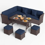 LOUVIXA 7 Pieces Patio Furniture Set, Outdoor Patio Furniture, Wicker - Image 9