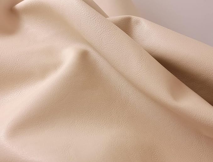 Bone Offwhite Soft Faux Vegan PU Leather Fabric Sheet by The Yard Synthetic - Image 3