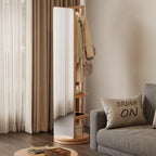 WoodsWhisper Full Length Mirror Coat Rack Solid Wood Floor Mirror 66"x12" Full - Image 5