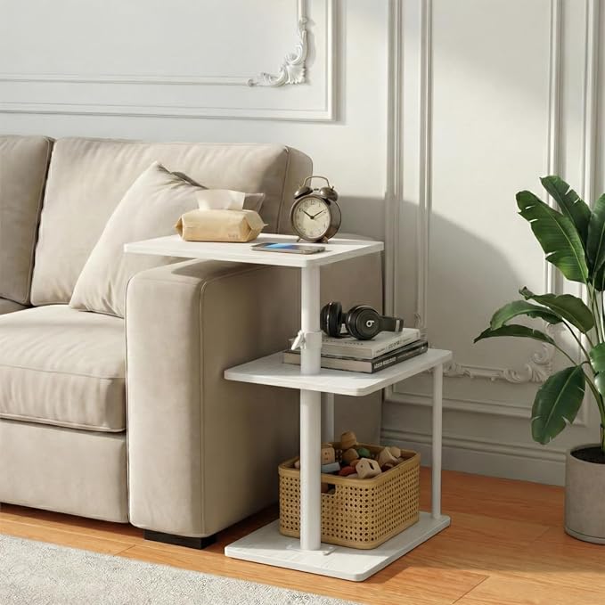 Faesun 360° Swivel Side Table for Height Adjustable, C Shaped End Table for - Image 9