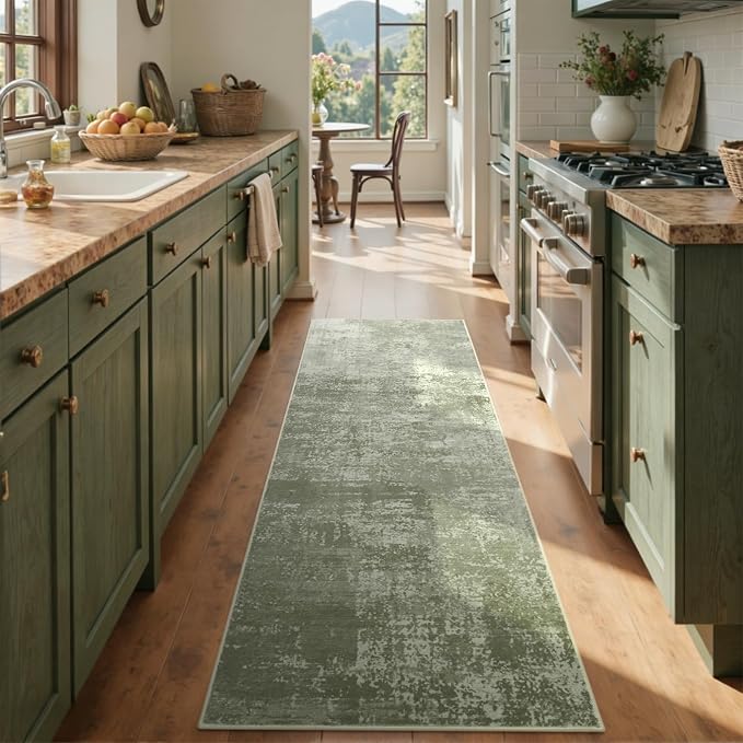 2x6 Ft Washable Runner Rug, Non-Slip Low Pile Hallway Kitchen Area Rug - Image 4