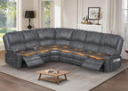 Yolsali Manual Reclining Sectional Sofa Set, 6 Seats Soft Dutch Velvet Recliner by SavortheHappyMoments