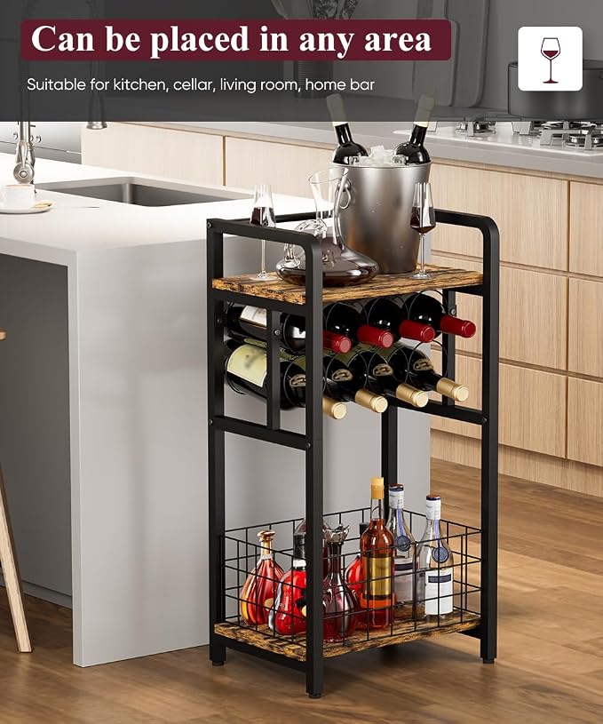 3-Tier Wine Rack Freestanding Floor - Image 7