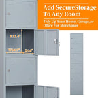 Metal Locker with 6 Doors, Lockable Locker Cabinet - Image 4