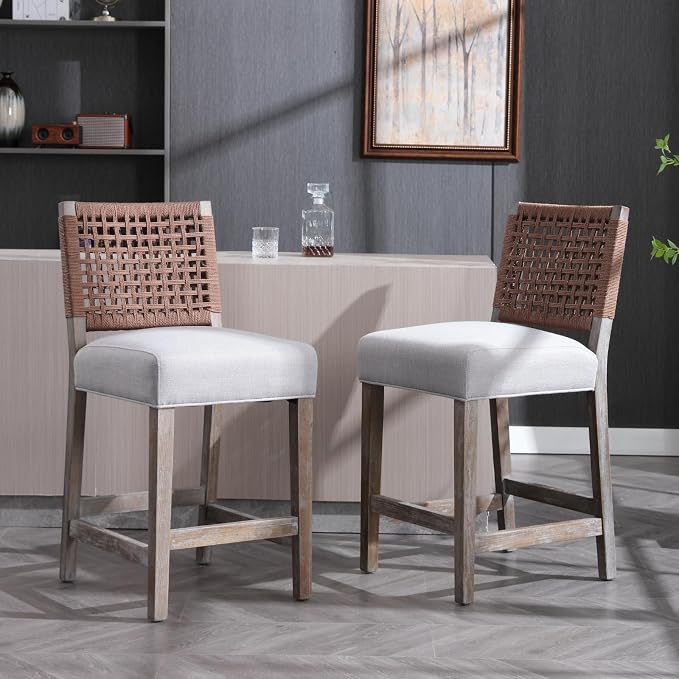 27" Rustic Counter Height Bar Stools - Image 8
