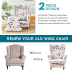 KRFOONN Wingback Chair Covers Slipcovers 2 Piece Stretch Wing Chair Covers - Image 4