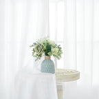 Extra Long White Linen Semi Sheer Curtains 95 inch Length - Image 4