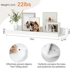 Floating Shelves for Wall, 16 inch Wood Floating Shelves Set of 2, Picture - Image 3