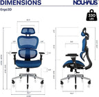 Nouhaus Ergo3D Ergonomic Office Chair Lumbar Support Mesh Office Chair - Image 3