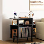 LUVIOHOME Large Round Record Player Stand - Image 3
