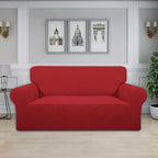 Easy-Going Stretch Oversized Loveseat Couch Covers Washable Christmas Red | - Image 2