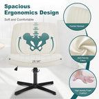 OLIXIS Criss Cross Legged Chairs Armless No Wheels Wide Seat Height Adjustable - Image 3