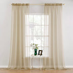 MIULEE 2 Panels Sheer Curtains for Living Room 54 X 120 Inches Beige | Window by MIULEE