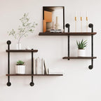 Industrial Pipe Shelving Wall Mounted, Rustic Floating Shelves Wall Shelf Unit - Image 5