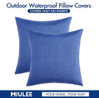 MIULEE Pack of 2 Decorative Outdoor Solid Waterproof Throw Pillow Covers Faux - Image 6