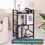 Yoobure Bookshelf Small Book Shelf, Solid Industrial 3 Tier Shelf Bookcase - Image 5
