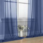 Royal Blue Sheer Curtains 84 Inches Long 2 Panels - Image 6