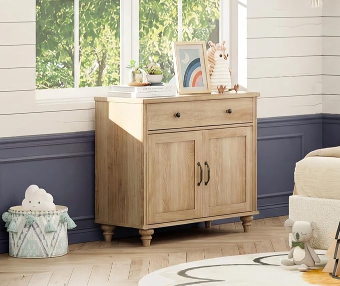 WAMPAT 34’‘ Oak Buffet Cabinet - Image 7