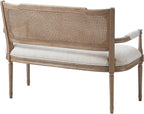 Madison Park Willshire Natural Rattan Settee, Upholstered Seat - Image 10