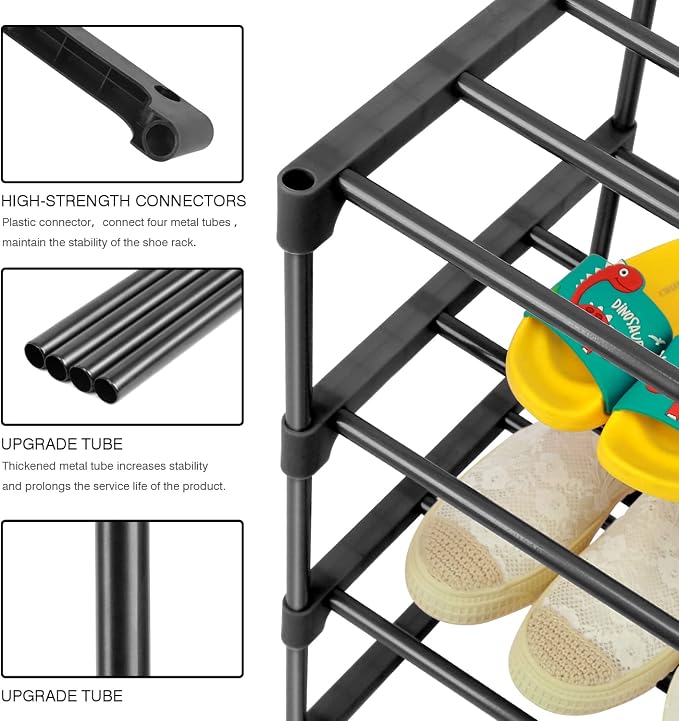 HITHIM 4-Tier Small Shoe Racks, Narrow Shoe Rack - Image 4