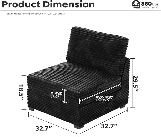 ovios 32.7 inches Middle Seat Module - Image 2