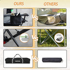 Reclining Camping Chair with Removable Footrest Lounge Chair with Headrest - Image 5