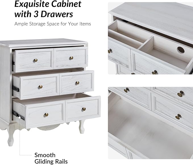HULALA HOME 3-Drawer Nightstand - Image 4