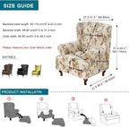 KRFOONN Wingback Chair Covers Slipcovers 2 Piece Stretch Wing Chair Covers - Image 2
