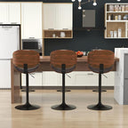 KCC Bar Stools Set of 2, Swivel Adjustable Height Barstools, PU Leather - Image 6