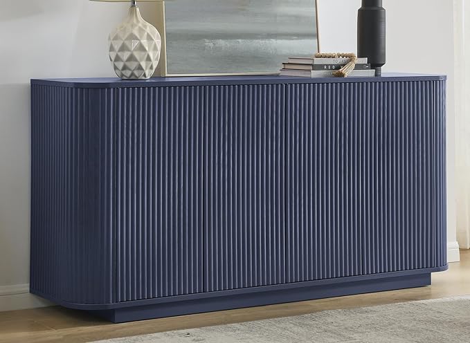 LKTART 64" Buffet Cabinet with Storage, Modern Fluted Accent Sideboard Media by LKTART